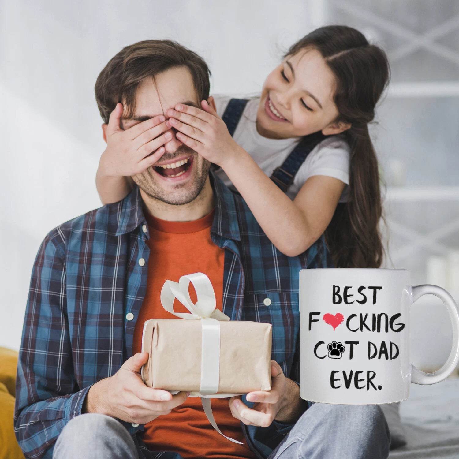 Fathers Day Best Cat Dad Ever Funny Coffee Mug