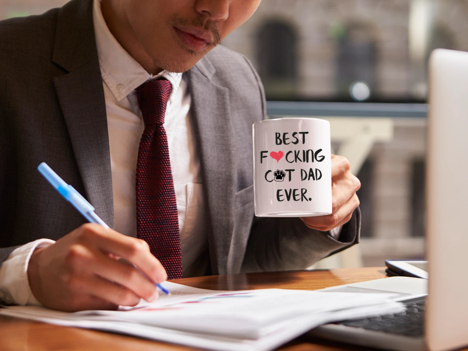 Fathers Day Best Cat Dad Ever Funny Coffee Mug